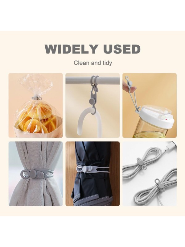 Data Cable Organizer, 2025 New Silicone Cable Ties Reusable Cable Management Organizer for Bundling and Fastening Cable Cords Wires (20)