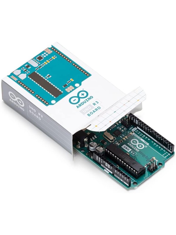 Arduino Uno REV3 [A000066] – ATmega328P Microcontroller, 16MHz, 14 Digital I/O Pins, 6 Analog Inputs, 32KB Flash, USB Connectivity, Compatible with Arduino IDE for DIY Projects and Prototyping