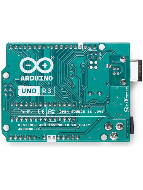 Arduino Uno REV3 [A000066] – ATmega328P Microcontroller, 16MHz, 14 Digital I/O Pins, 6 Analog Inputs, 32KB Flash, USB Connectivity, Compatible with Arduino IDE for DIY Projects and Prototyping