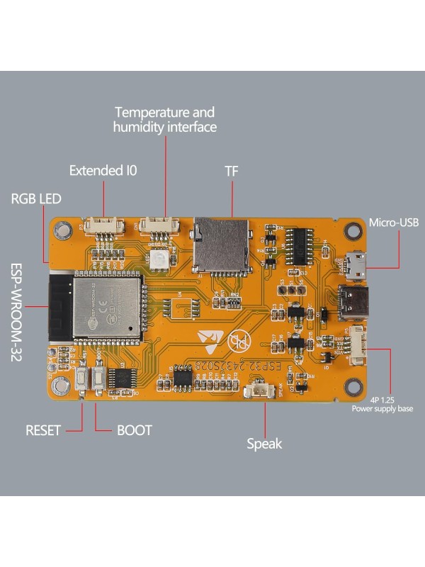 AITRIP 1 Pack ESP32 Development Board ESP32-2432S028R WiFi Bluetooth 2.8 Inch 240X320 Smart Display TFT Module Touch Screen for Arduino