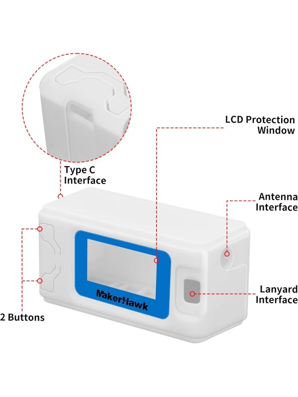 2 Pack ESP 32 Lo Ra V3 Development Board + 1100mAh Battery + Protect Case Set - with 915MHz Antenna and SX 1262 Surport WiFi Blue Tooth Lo Ra V3 Devices for Meshtastic Ar duino LoRawan IOT