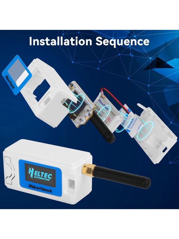 2 Pack ESP 32 Lo Ra V3 Development Board + 1100mAh Battery + Protect Case Set - with 915MHz Antenna and SX 1262 Surport WiFi Blue Tooth Lo Ra V3 Devices for Meshtastic Ar duino LoRawan IOT