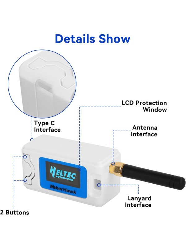 2 Pack ESP 32 Lo Ra V3 Development Board + 1100mAh Battery + Protect Case Set - with 915MHz Antenna and SX 1262 Surport WiFi Blue Tooth Lo Ra V3 Devices for Meshtastic Ar duino LoRawan IOT