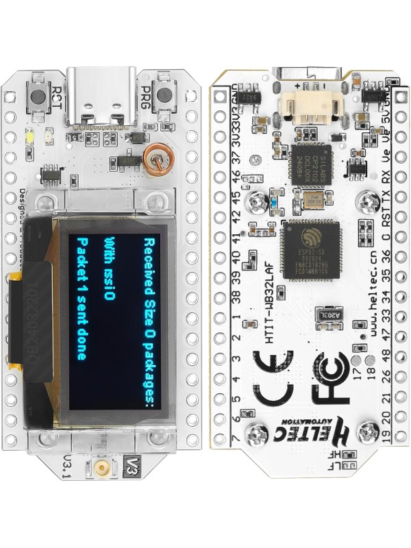2 Pack ESP 32 Lo Ra V3 Development Board + 1100mAh Battery + Protect Case Set - with 915MHz Antenna and SX 1262 Surport WiFi Blue Tooth Lo Ra V3 Devices for Meshtastic Ar duino LoRawan IOT