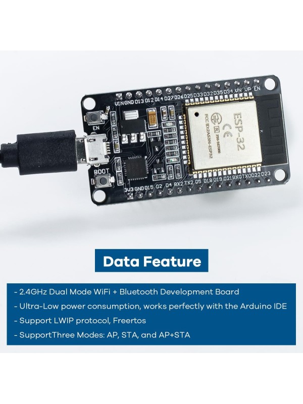 3Pack ESP32 ESP-32S Development Board USB-C WiFi Bluetooth Dual Core Microcontroller for Arduino IDE, Support AP/STA/AP+STA, CP2102 Chip ESP-WROOM-32